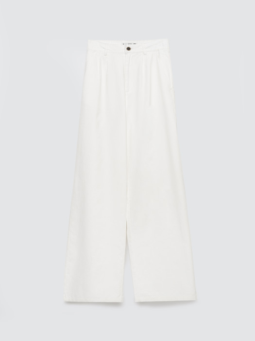 Biele široké dámske nohavice MALUSI 100